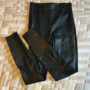 NWT Alice + Olivia Black Leather Side Zip Leggings